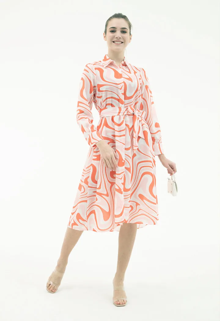 Abstract Allover Printed Dress