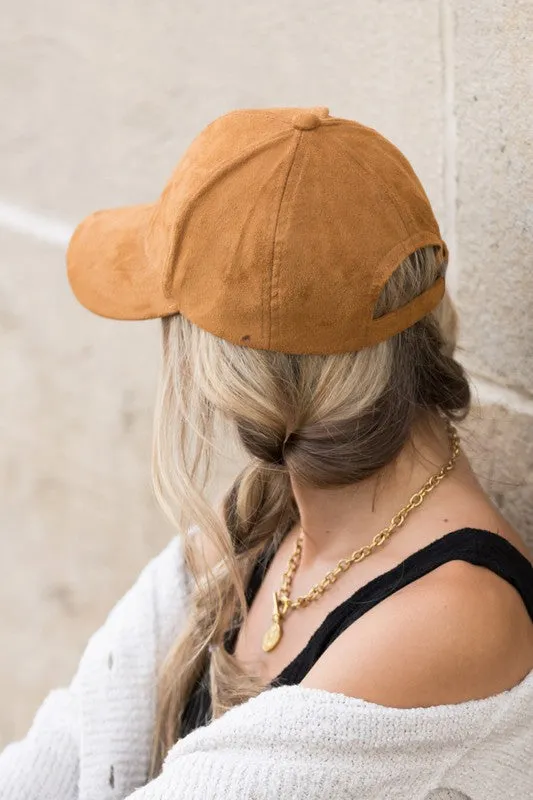 Accessory- HAT- Suede Boyfriend Ball Cap- Jodi's adjustable