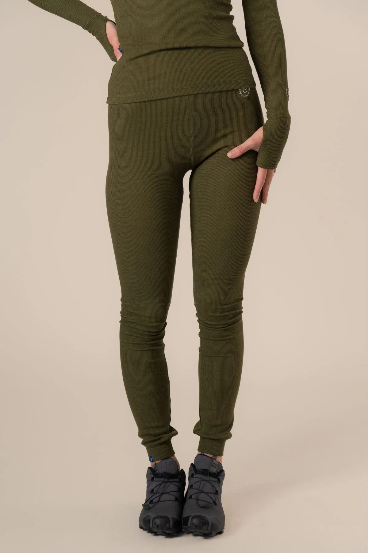 Algae Ribbed OCN Weed® Leggings Army Green