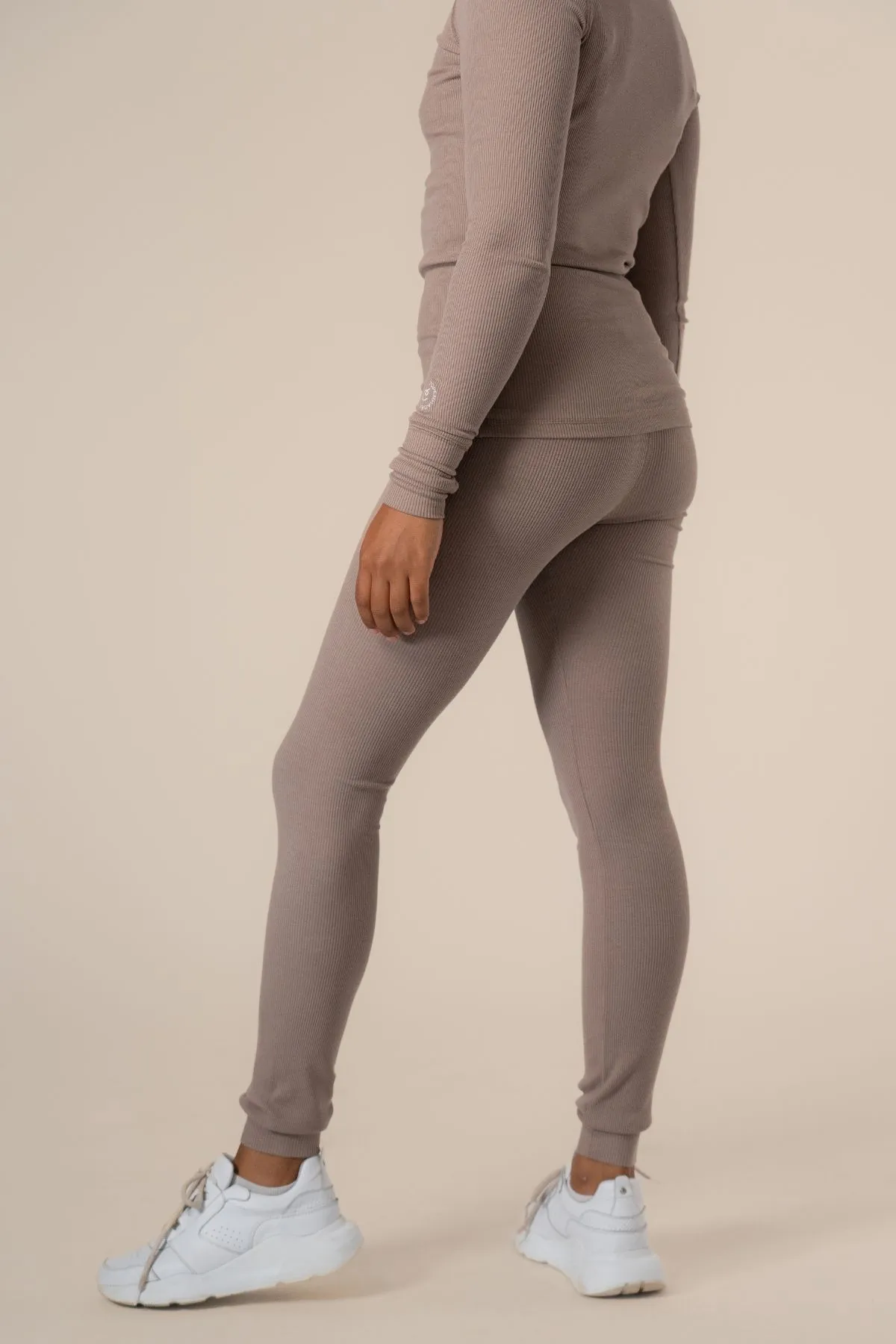 Algae Ribbed OCN Weed® Leggings Taupe