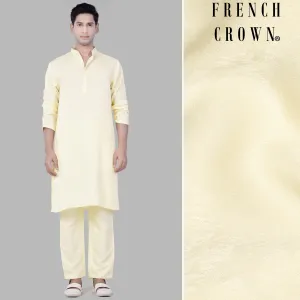 Apricoat Cream Subtle Sheen Viscose Kurta Set