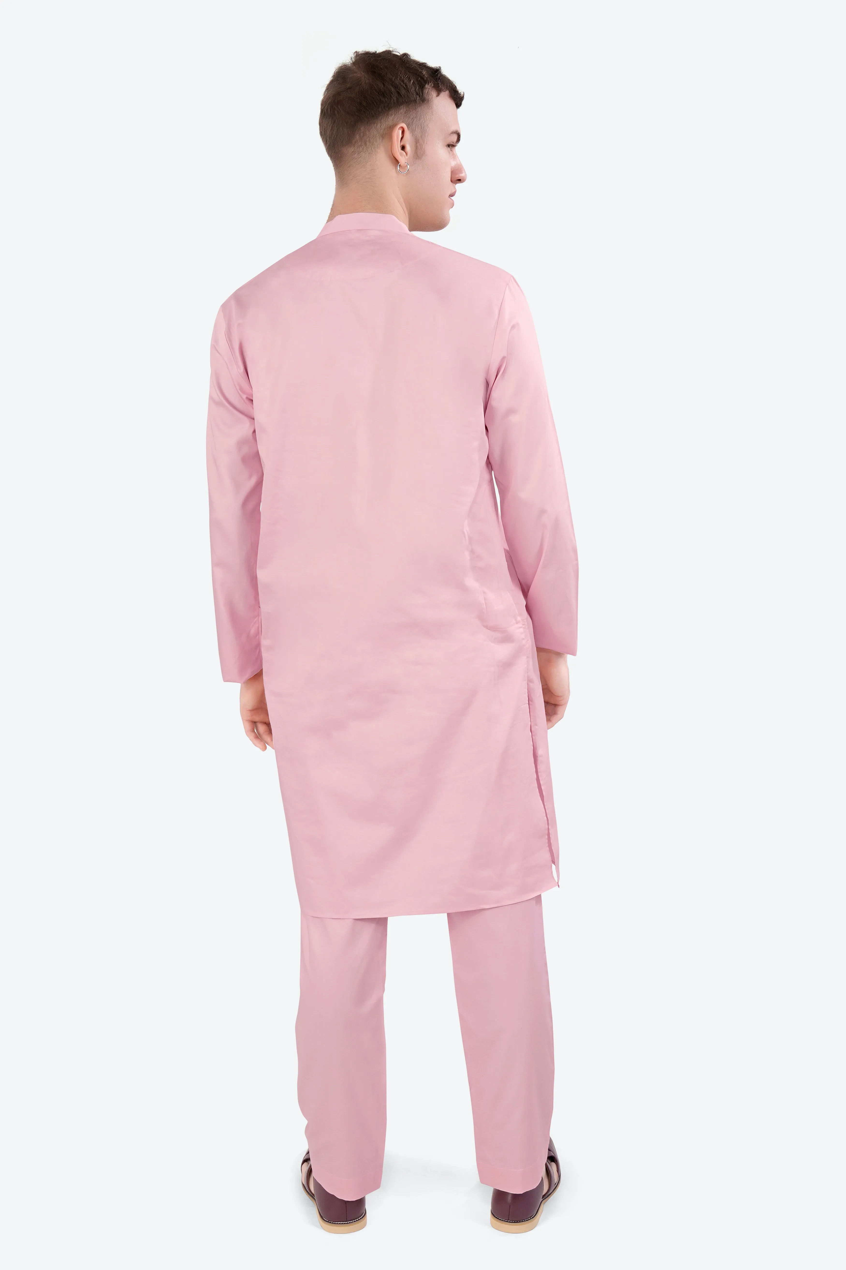 Azalea Pink Subtle Sheen Super Soft Premium Cotton Kurta Set