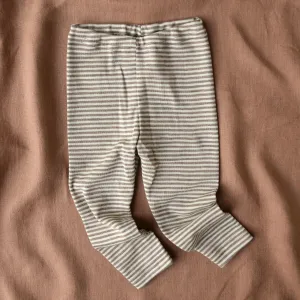 Baby Leggings in 100% Wool - Walnut Stripe (0-2y)