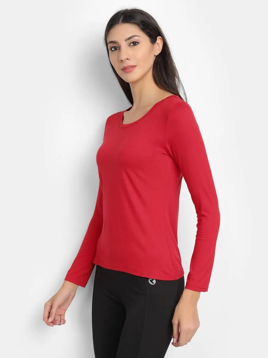 Bamboo Fabric Red T-Shirt for Women