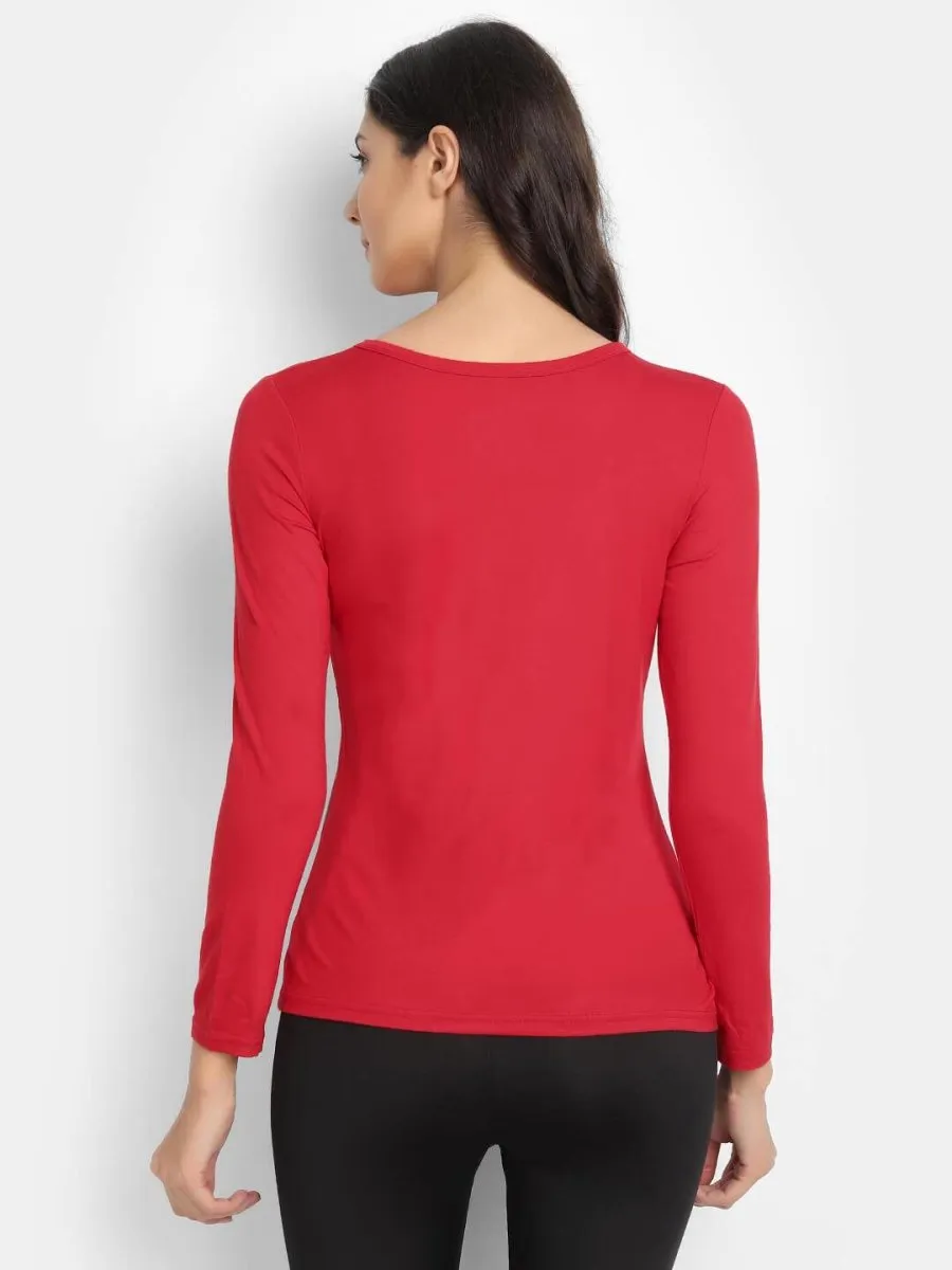 Bamboo Fabric Red T-Shirt for Women