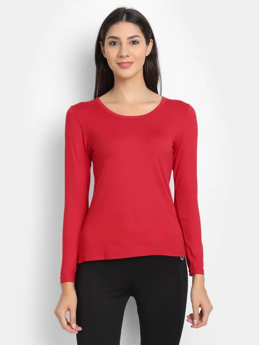 Bamboo Fabric Red T-Shirt for Women