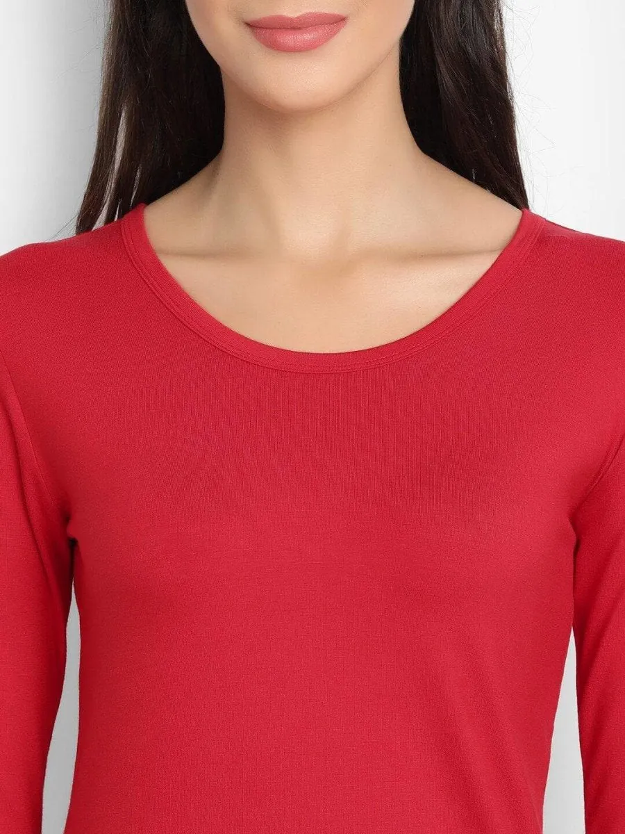 Bamboo Fabric Red T-Shirt for Women