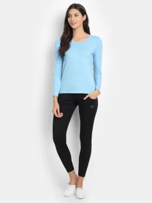 Bamboology Trends Bamboo Fabric Women's Full Sleeves T-Shirt | Sea Blue