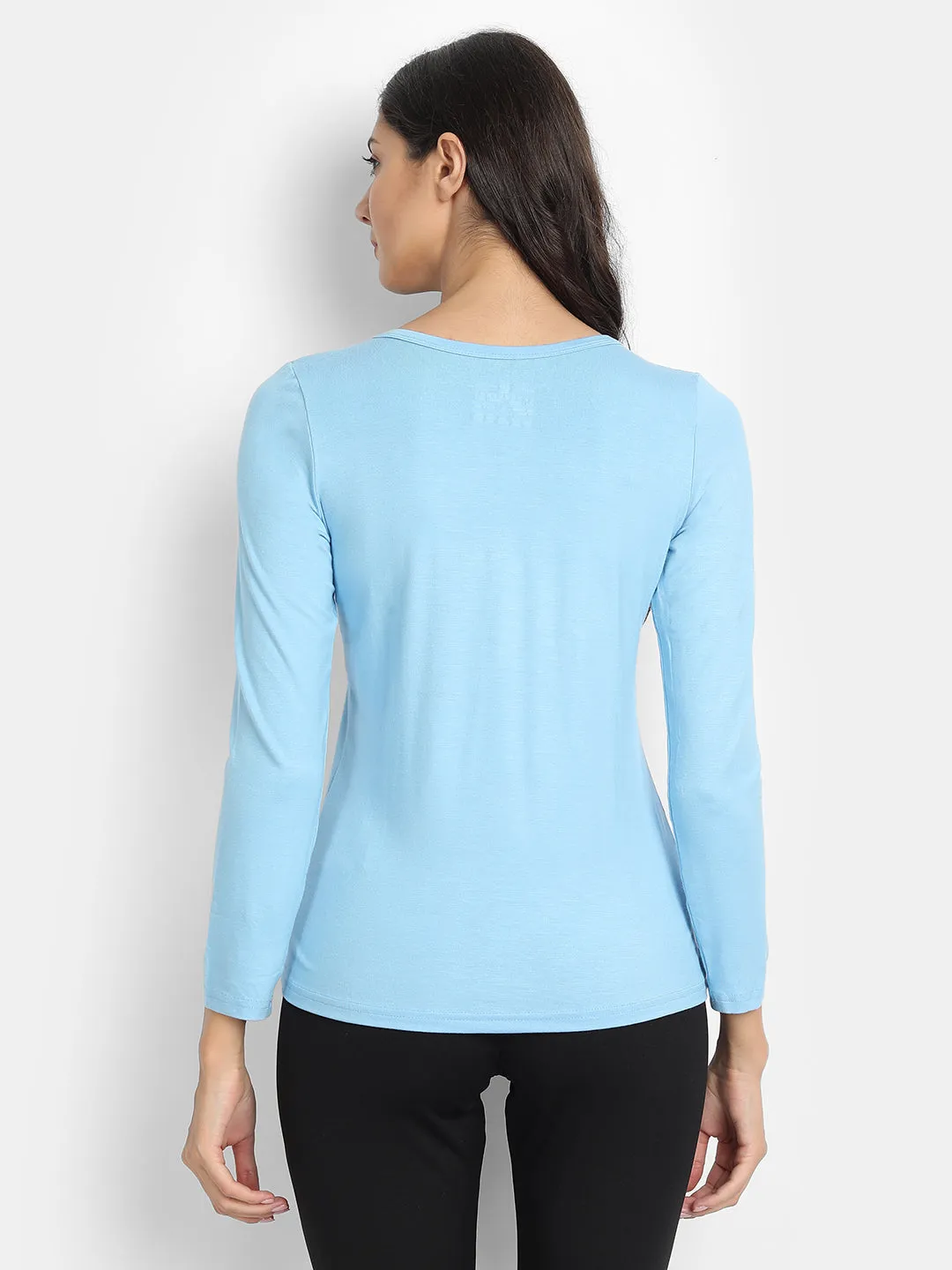 Bamboology Trends Bamboo Fabric Women's Full Sleeves T-Shirt | Sea Blue