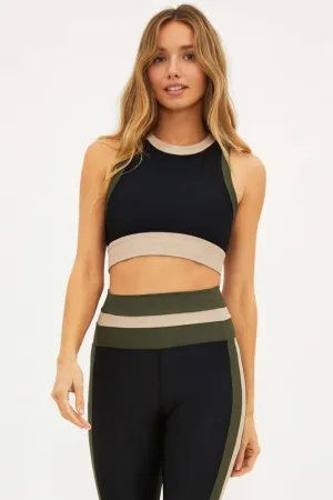 Beach Riot Gwen Top in Military Olive Colorblock