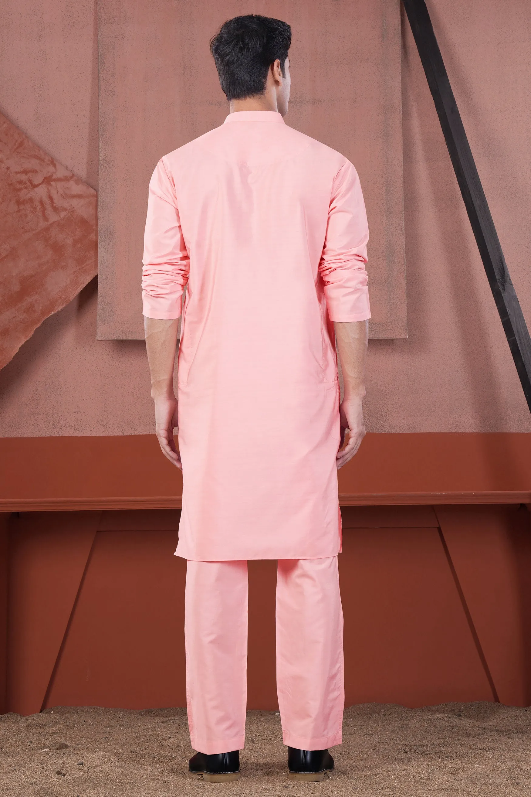 Blossom Pink Subtle Sheen Viscose Kurta Set