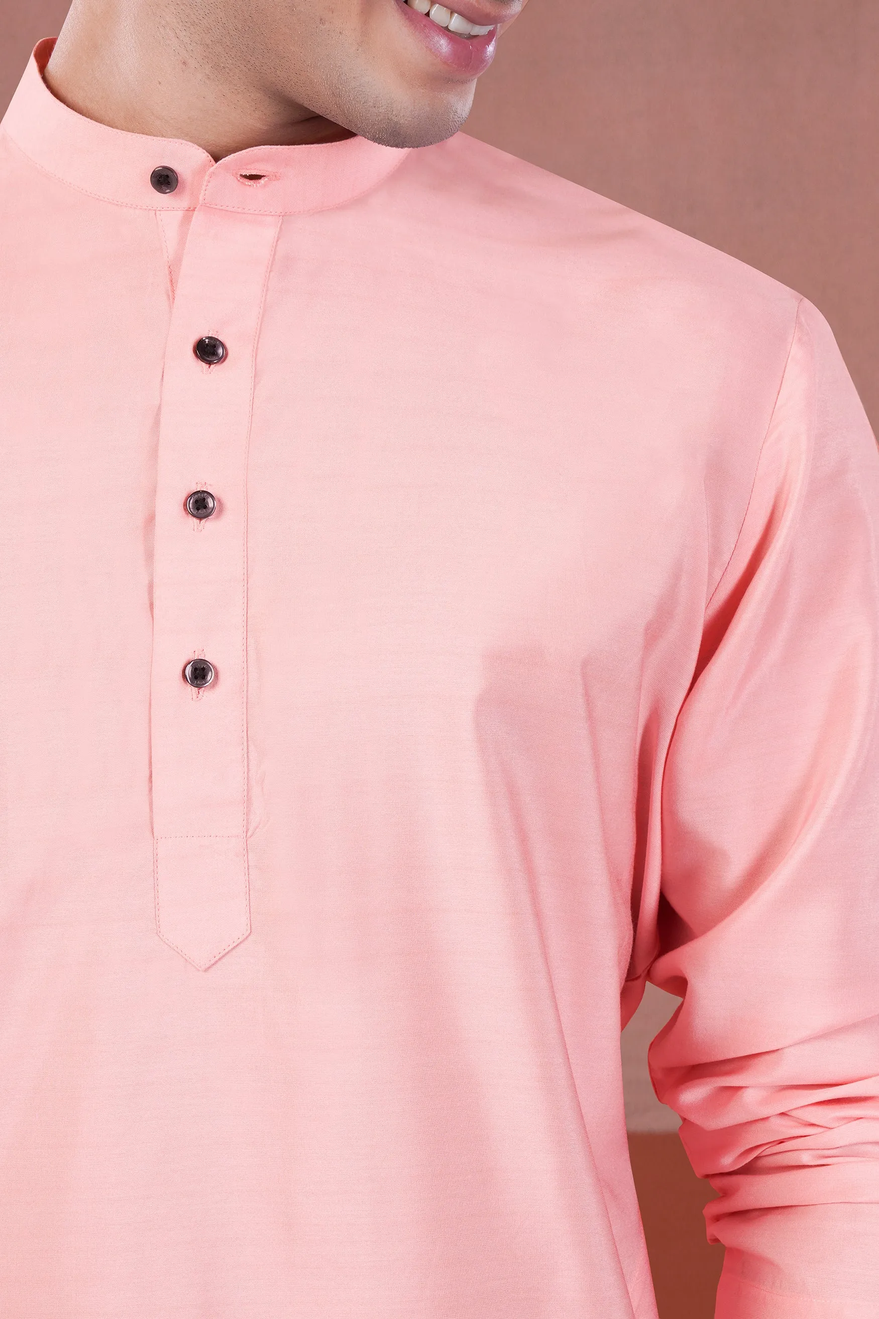 Blossom Pink Subtle Sheen Viscose Kurta Set