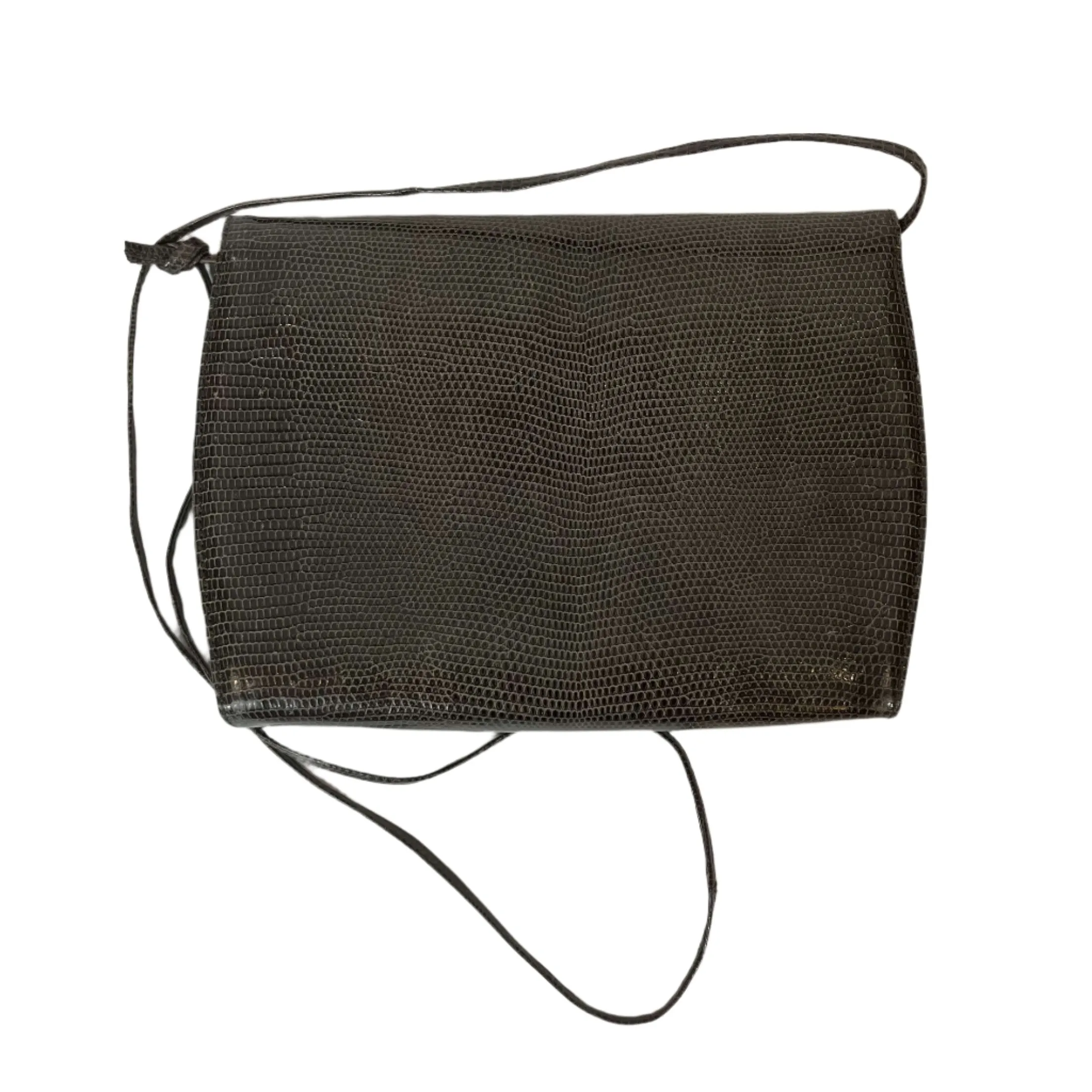 Bottega Veneta Grey Vintage Lizardskin Crossbody Bag