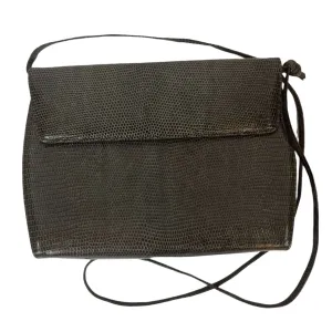 Bottega Veneta Grey Vintage Lizardskin Crossbody Bag