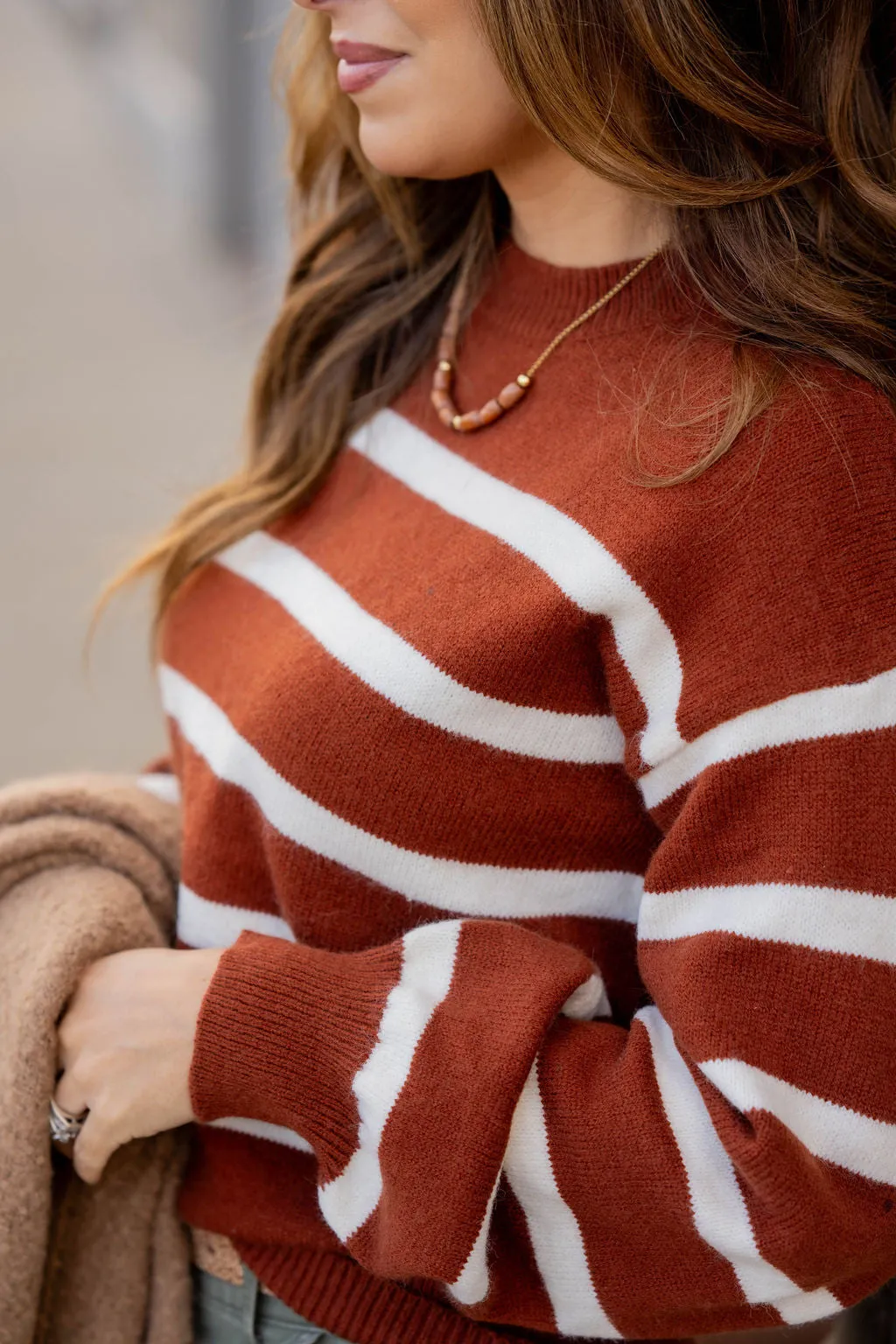 Classic Striped Relaxed Sleeve Sweater