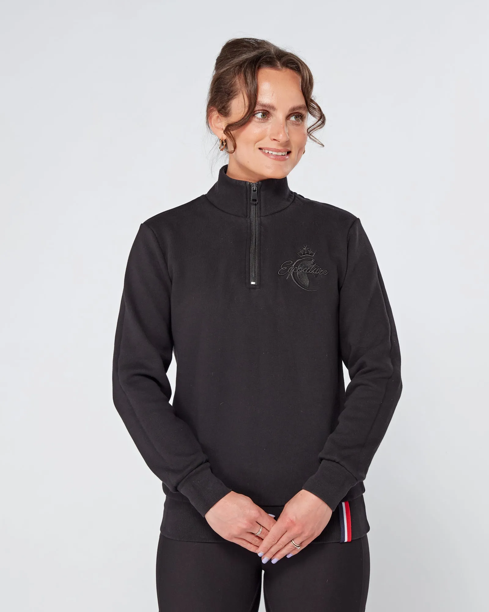 Deluxe 1/4 Zip Sweatshirt - BLACK