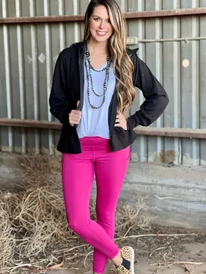 Dena Magenta Pink Full Length Leggings