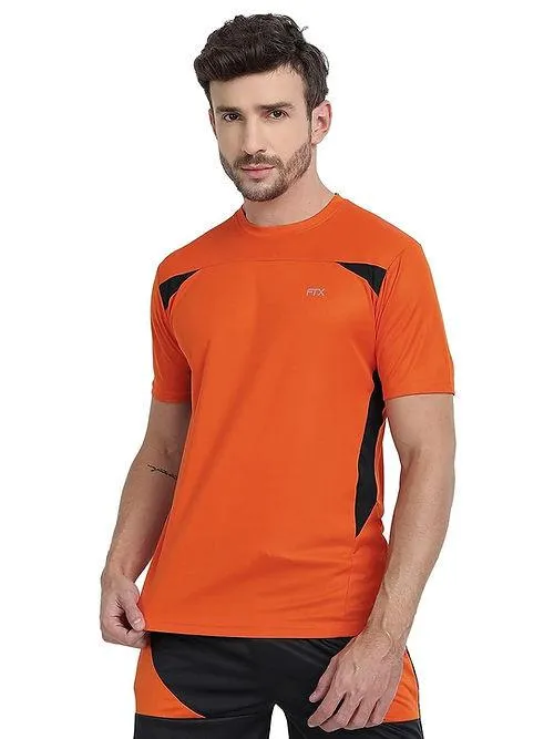 Dri-FIT Bi-Color T-Shirt for Men - Workout & Leisure [Black/ Orange]