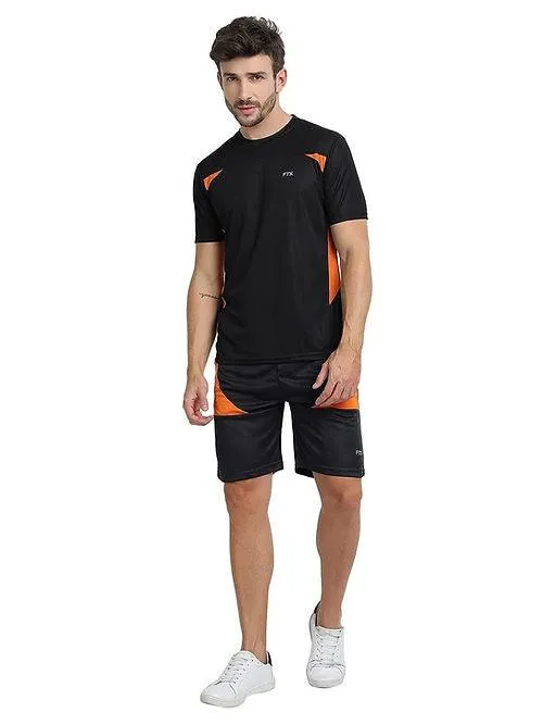 Dri-FIT Bi-Color T-Shirt for Men - Workout & Leisure [Black/ Orange]