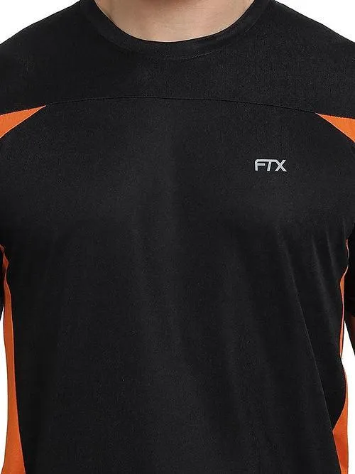 Dri-FIT Bi-Color T-Shirt for Men - Workout & Leisure [Black/ Orange]