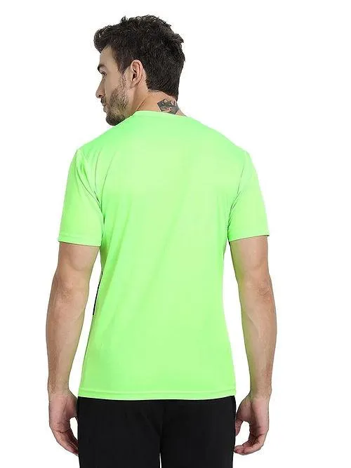 Dri-FIT Bi-Color T-Shirt for Men - Workout & Leisure [Lime Green/ Charcoal Black]