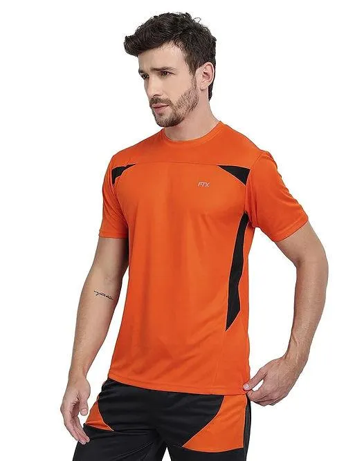 Dri-FIT Bi-Color T-Shirt for Men - Workout & Leisure [Orange/Black]