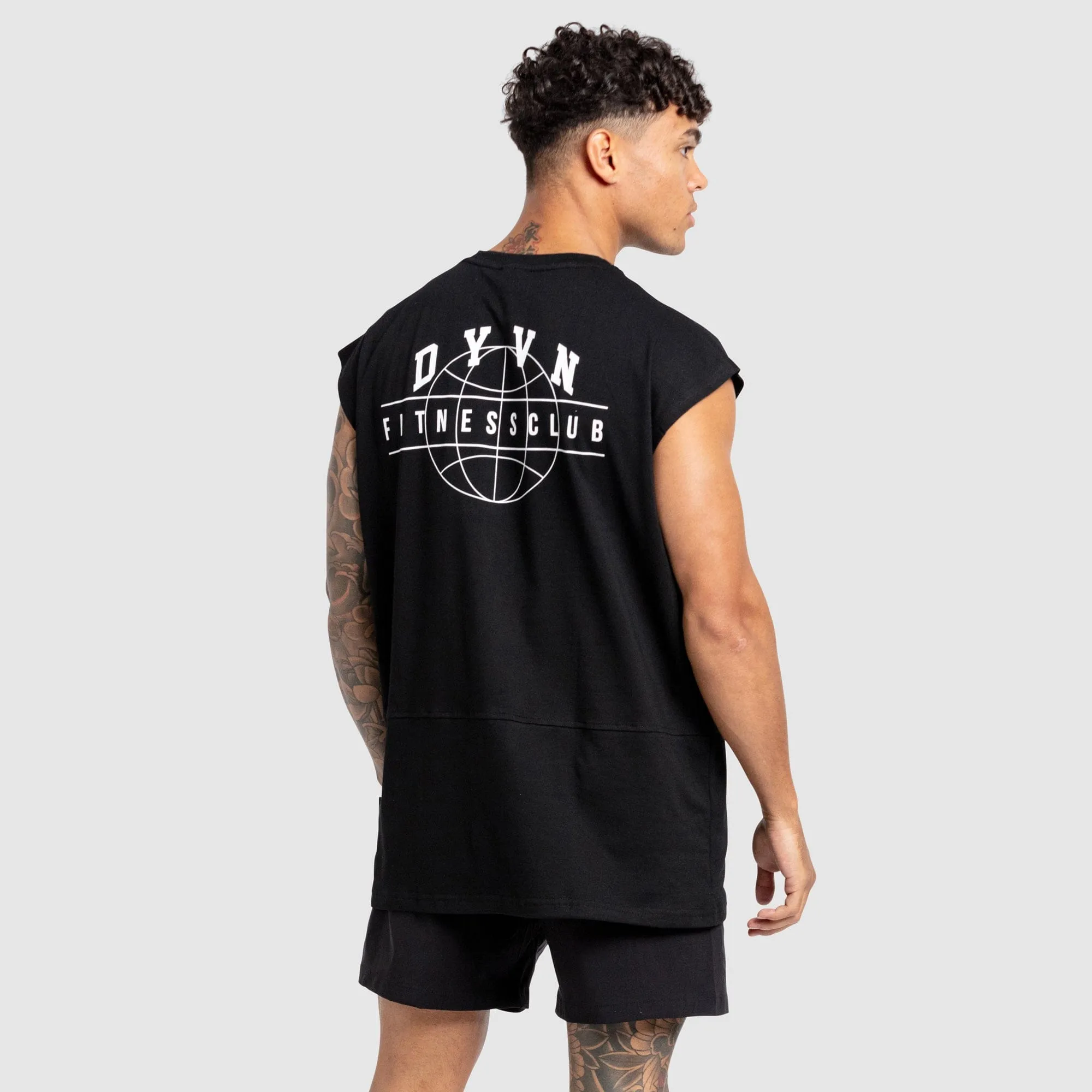 DYVN' Fitness Club Cut Off Tank - Black