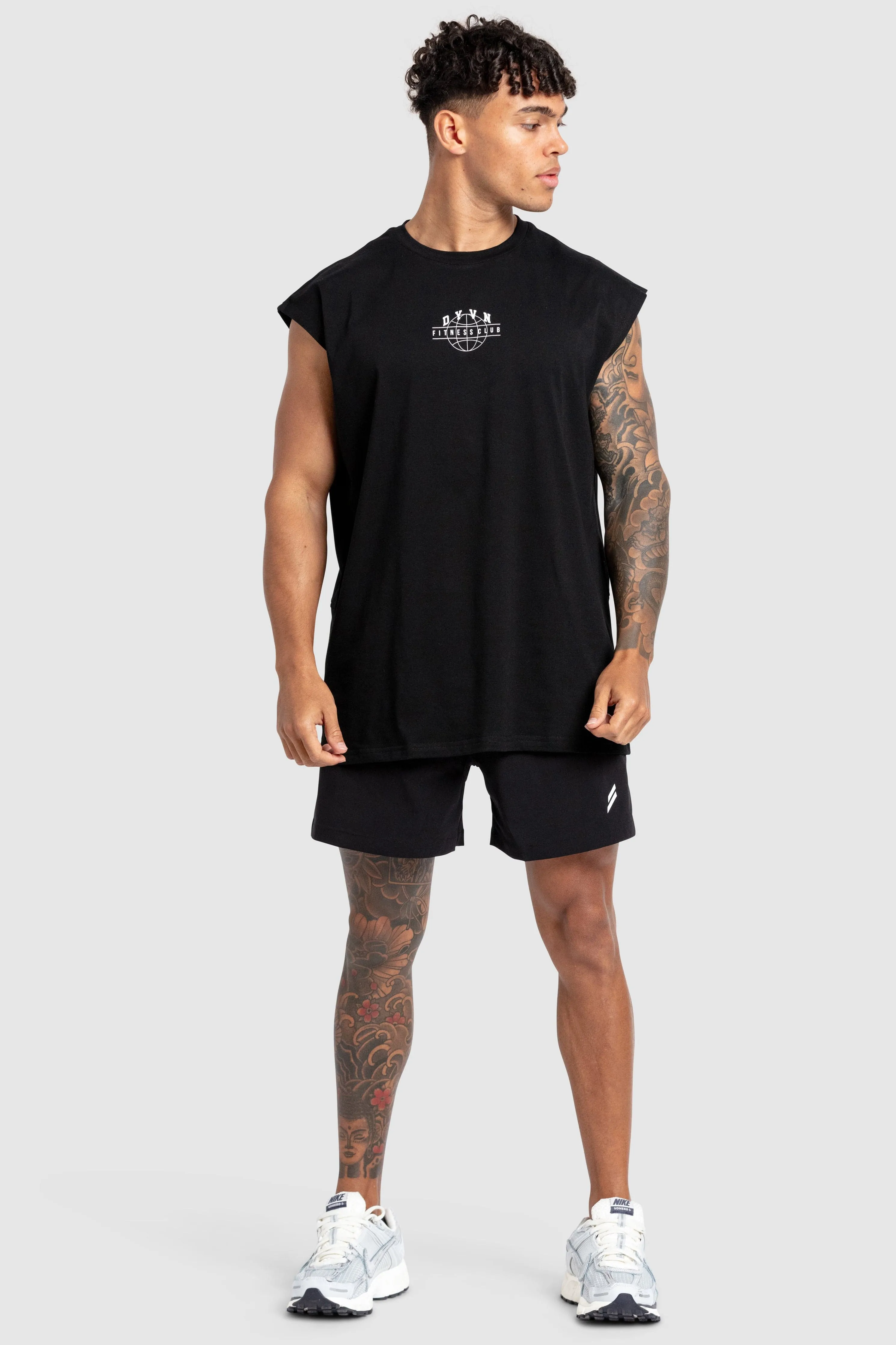 DYVN' Fitness Club Cut Off Tank - Black