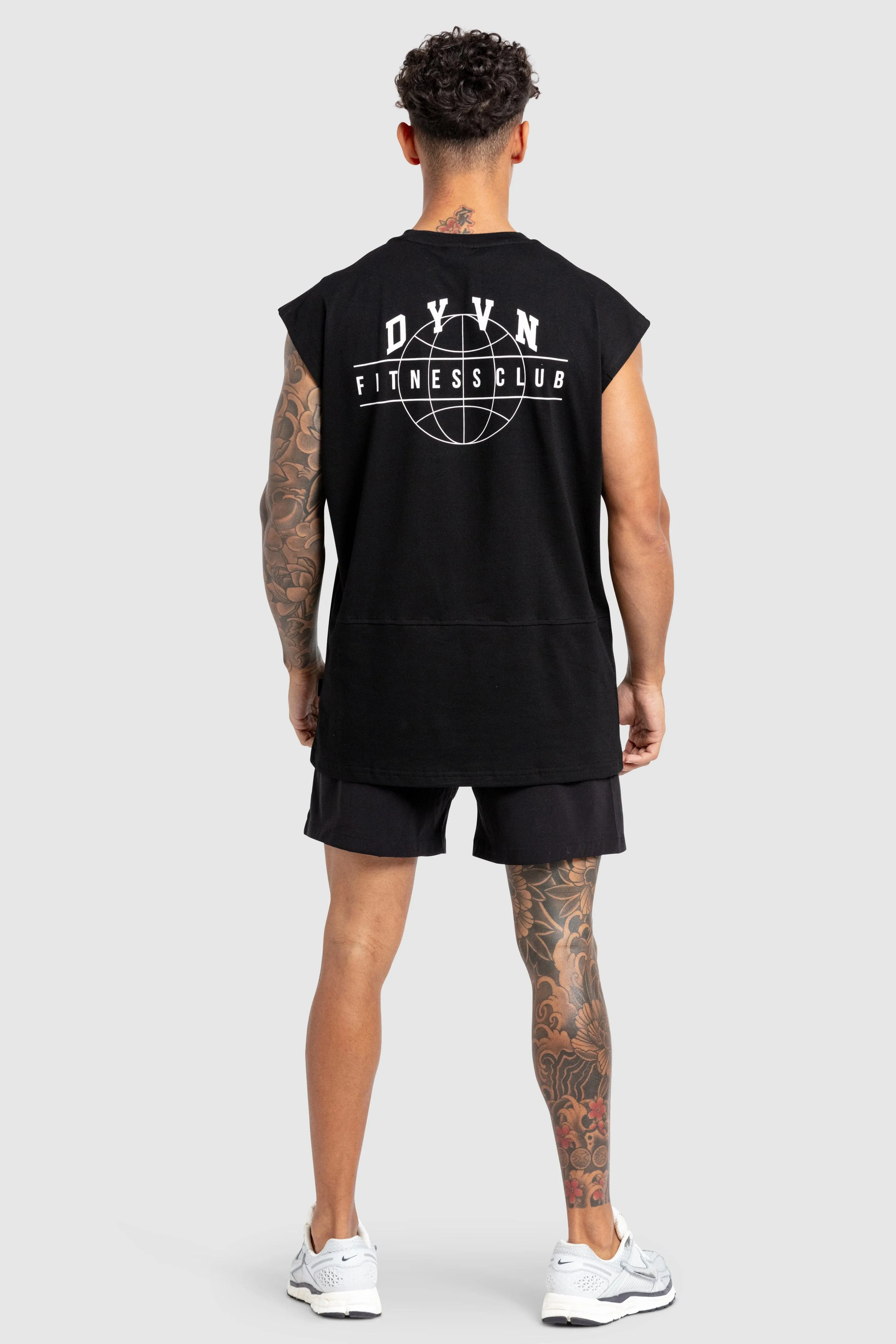 DYVN' Fitness Club Cut Off Tank - Black