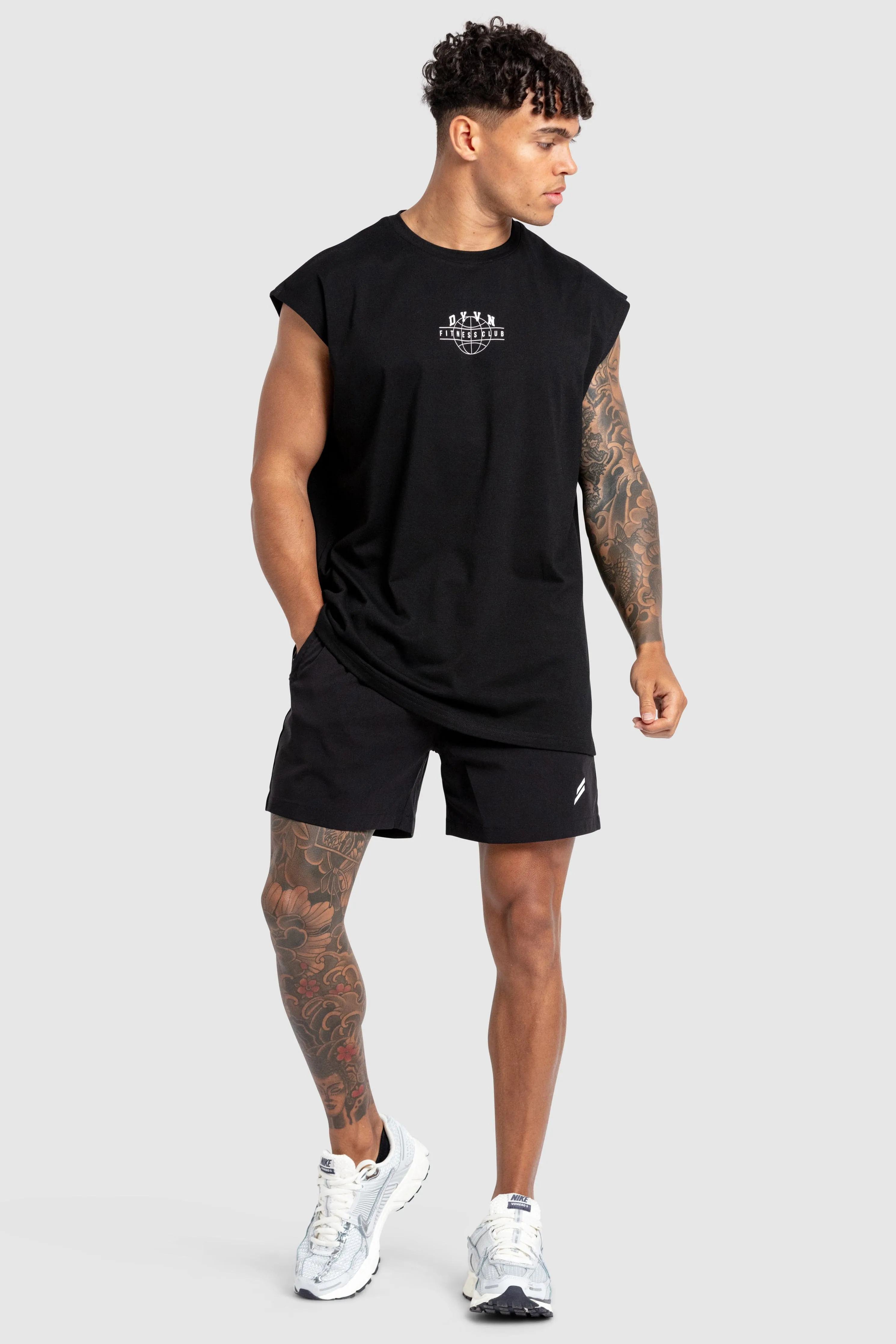 DYVN' Fitness Club Cut Off Tank - Black