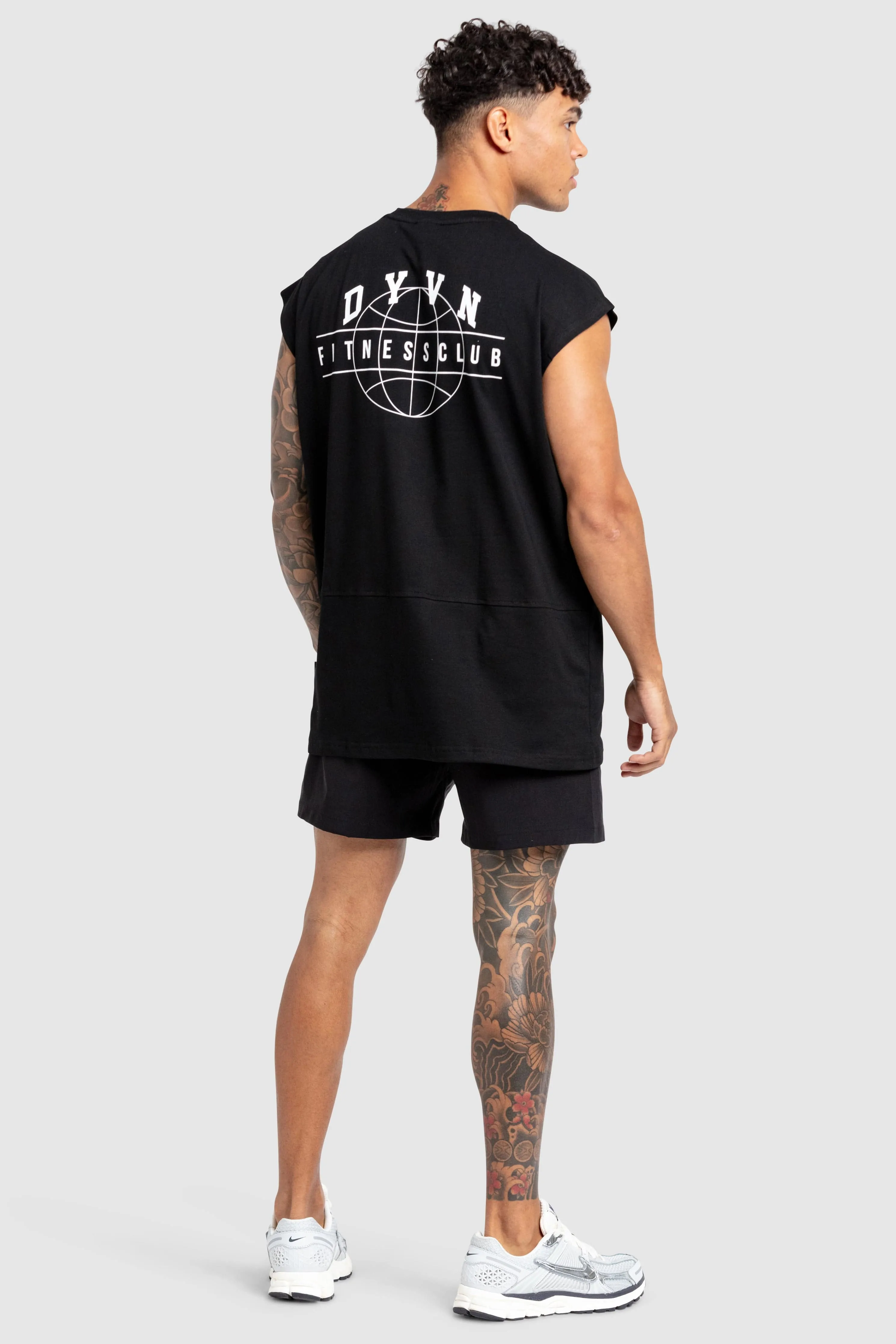 DYVN' Fitness Club Cut Off Tank - Black