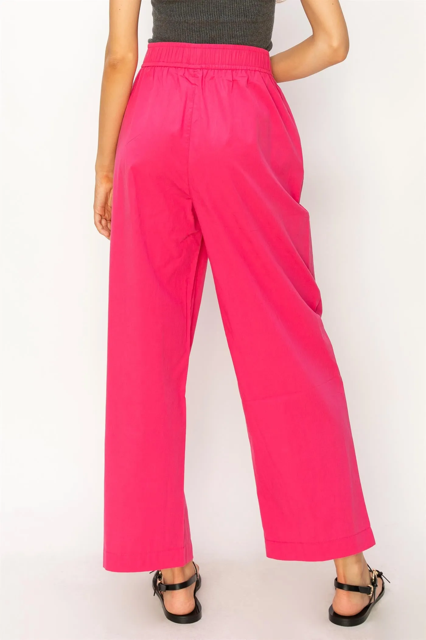 DZ24A299-Poplin High Waist Wide Leg Pants