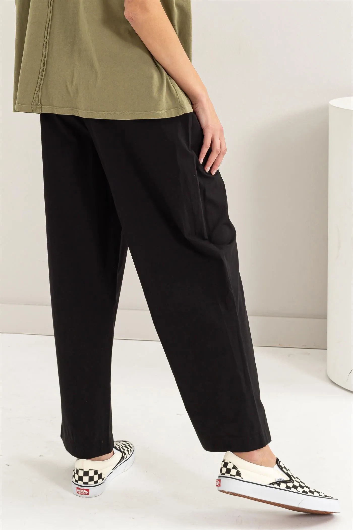 DZ24A299-Poplin High Waist Wide Leg Pants