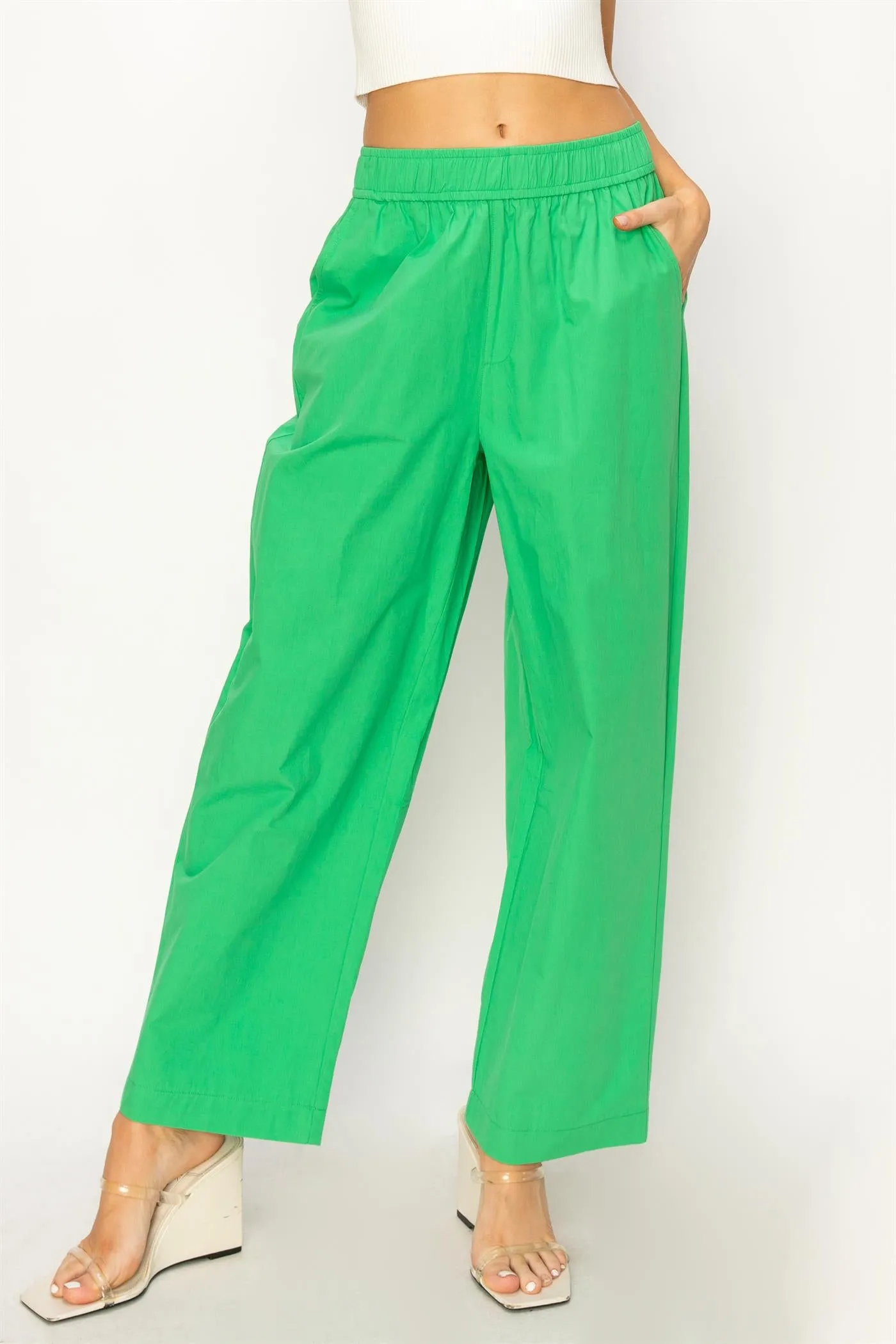 DZ24A299-Poplin High Waist Wide Leg Pants