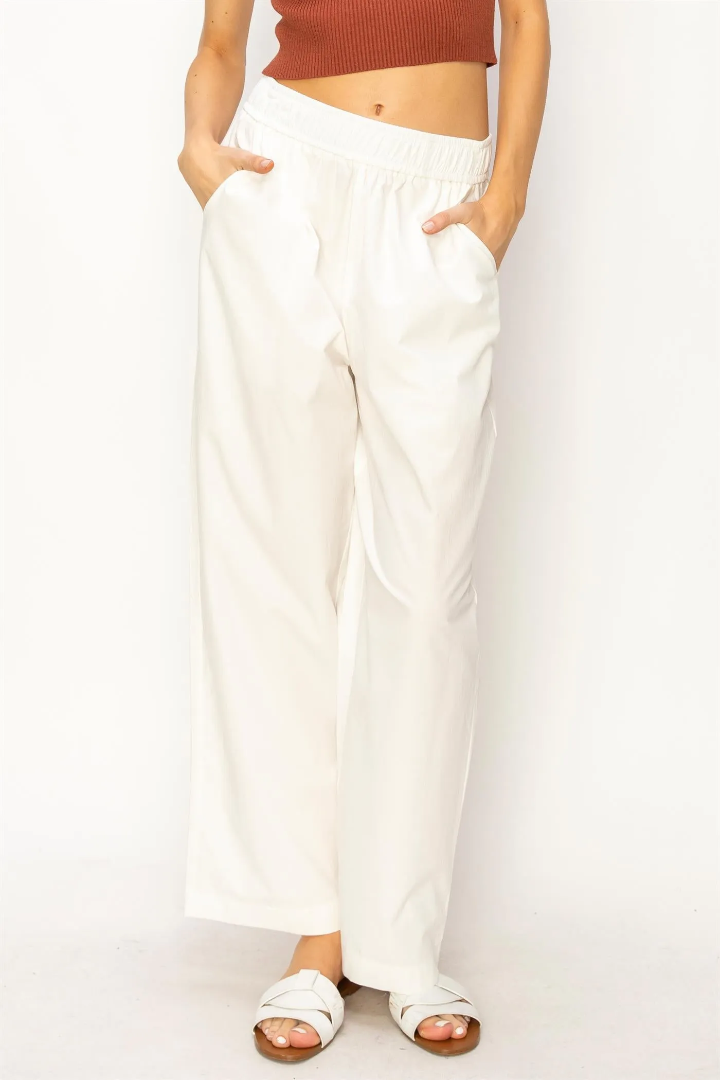 DZ24A299-Poplin High Waist Wide Leg Pants