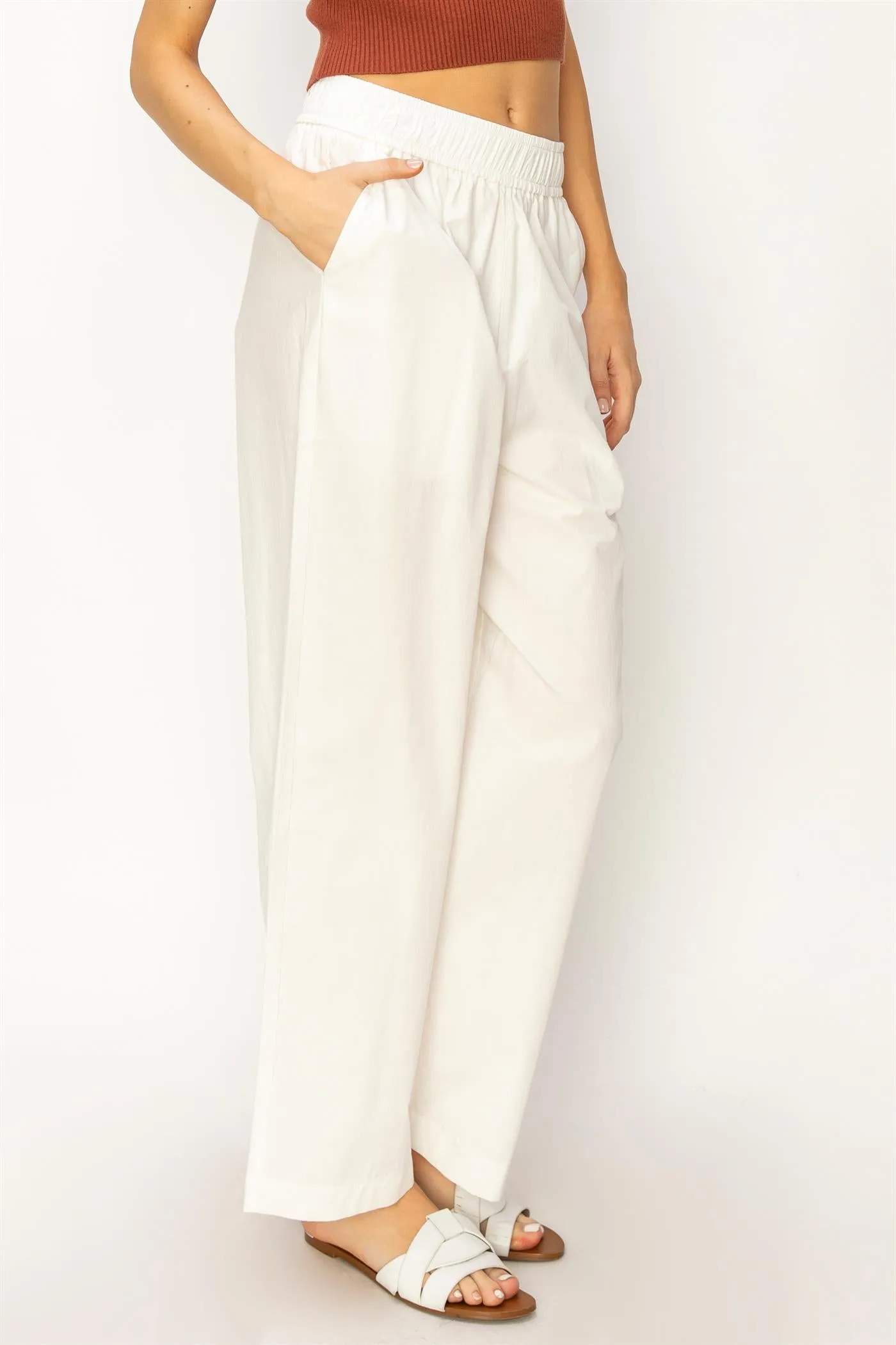 DZ24A299-Poplin High Waist Wide Leg Pants