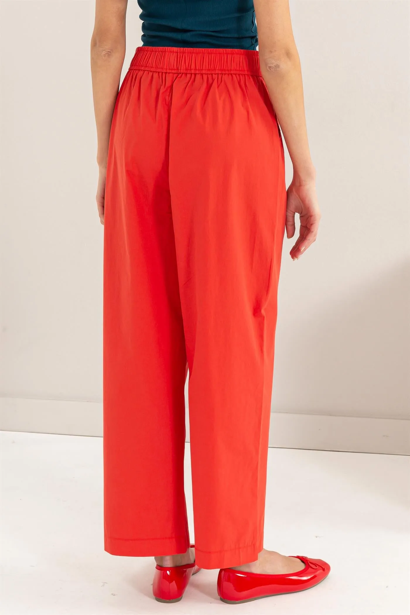 DZ24A299-Poplin High Waist Wide Leg Pants