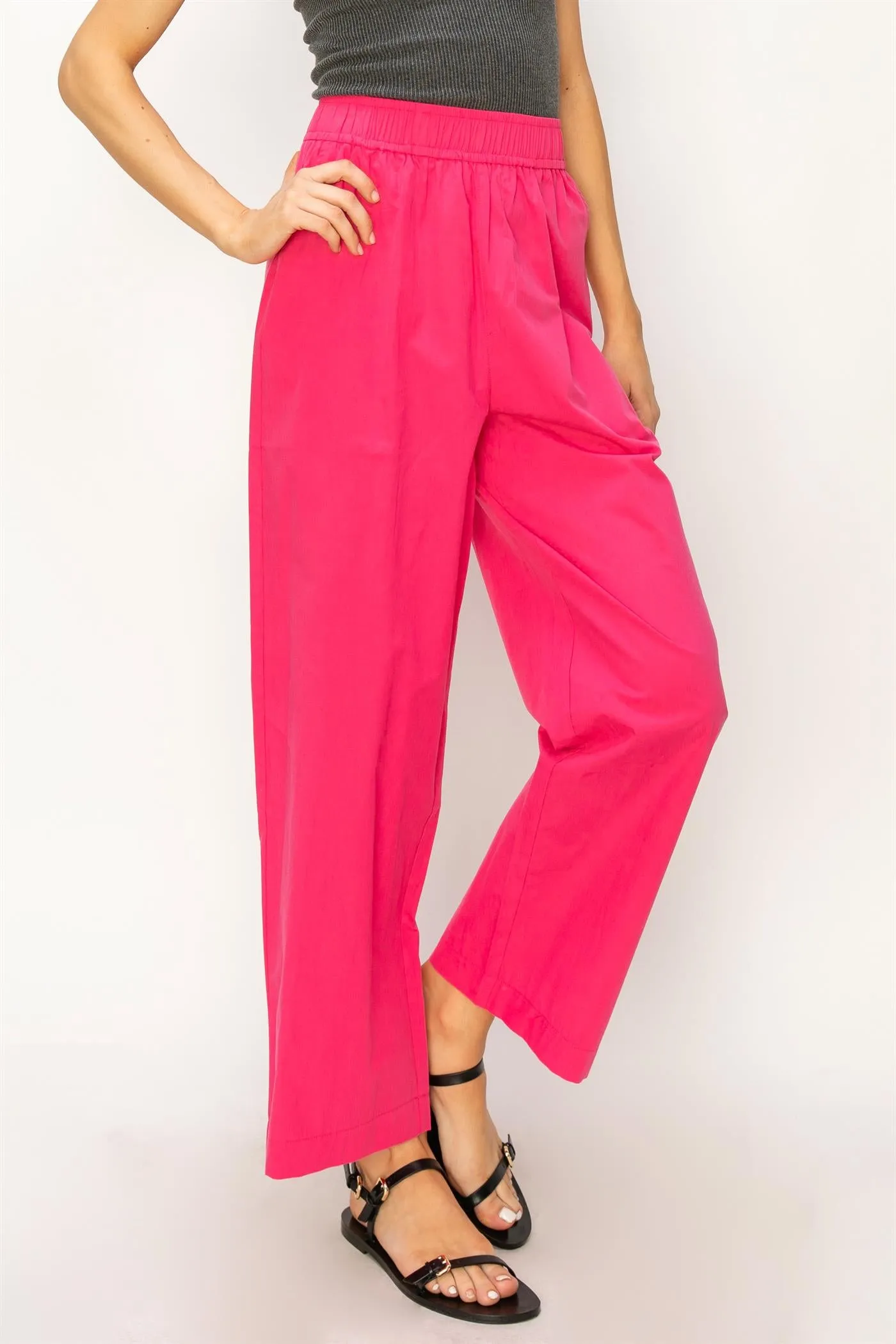 DZ24A299-Poplin High Waist Wide Leg Pants