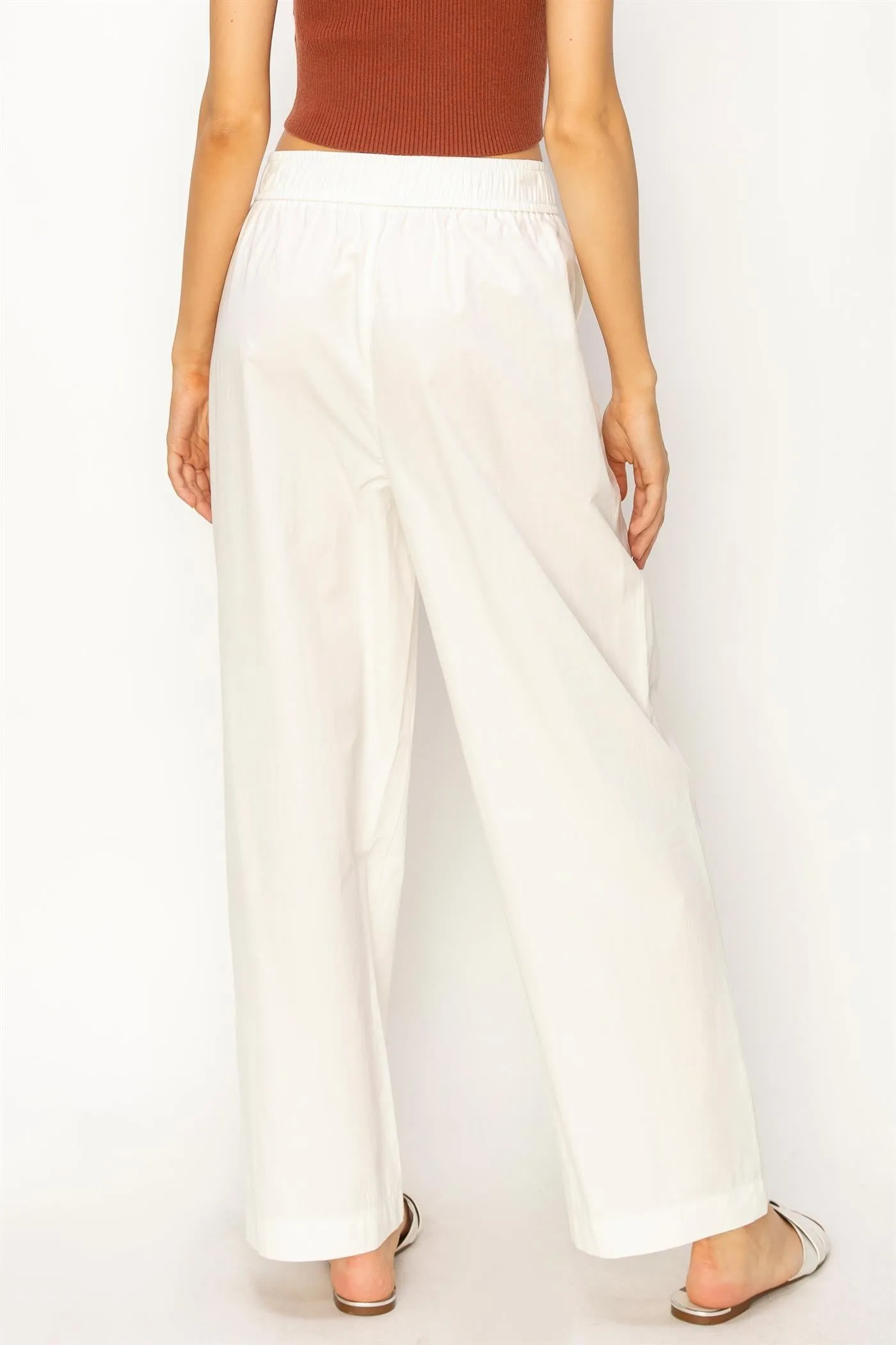 DZ24A299-Poplin High Waist Wide Leg Pants