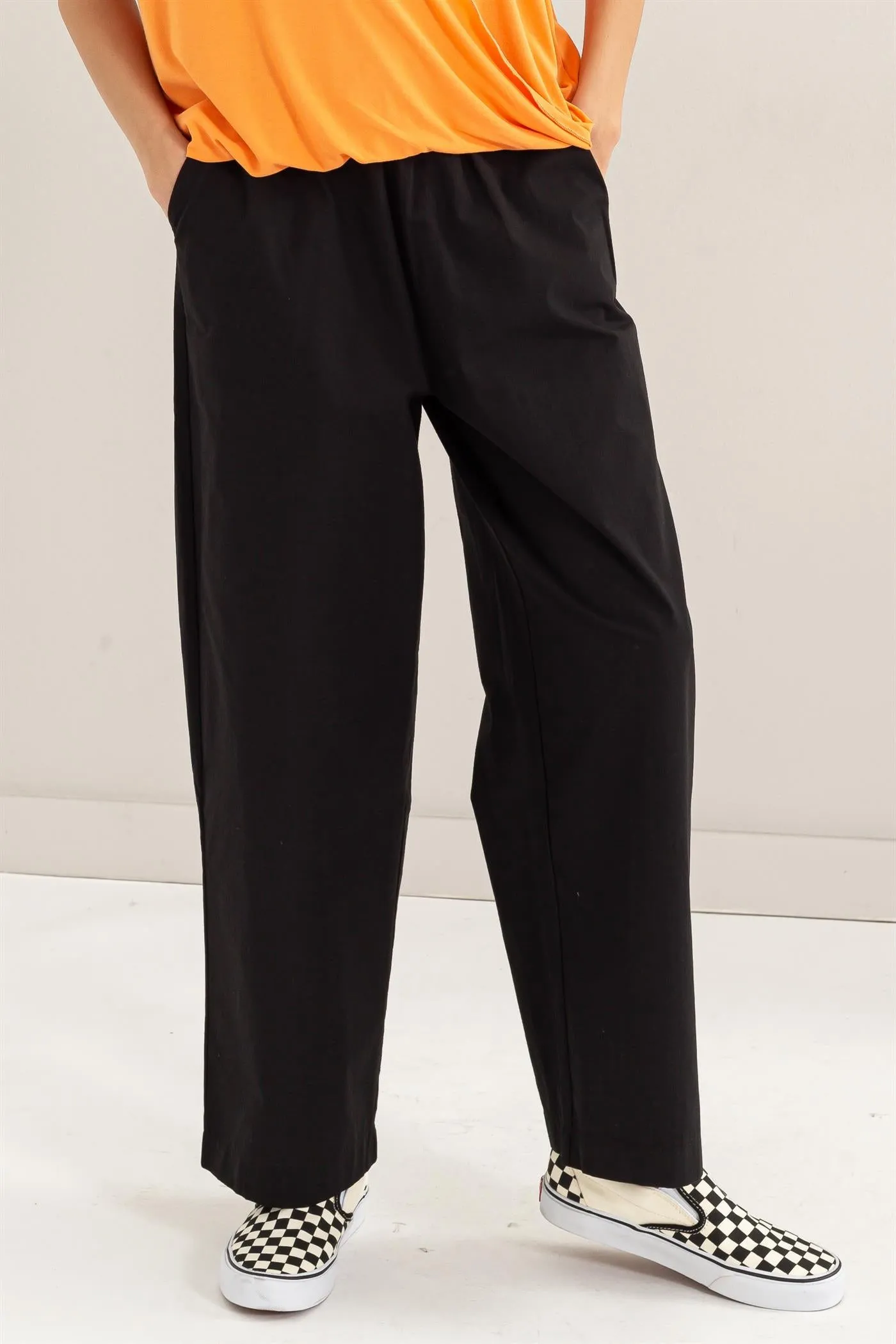 DZ24A299-Poplin High Waist Wide Leg Pants