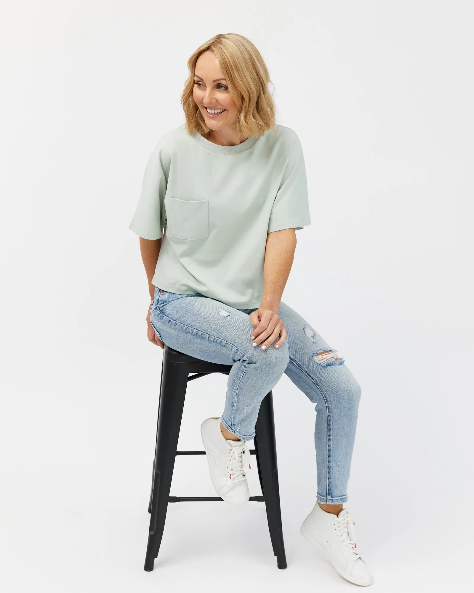 Elm Crop Tee - Eucalyptus