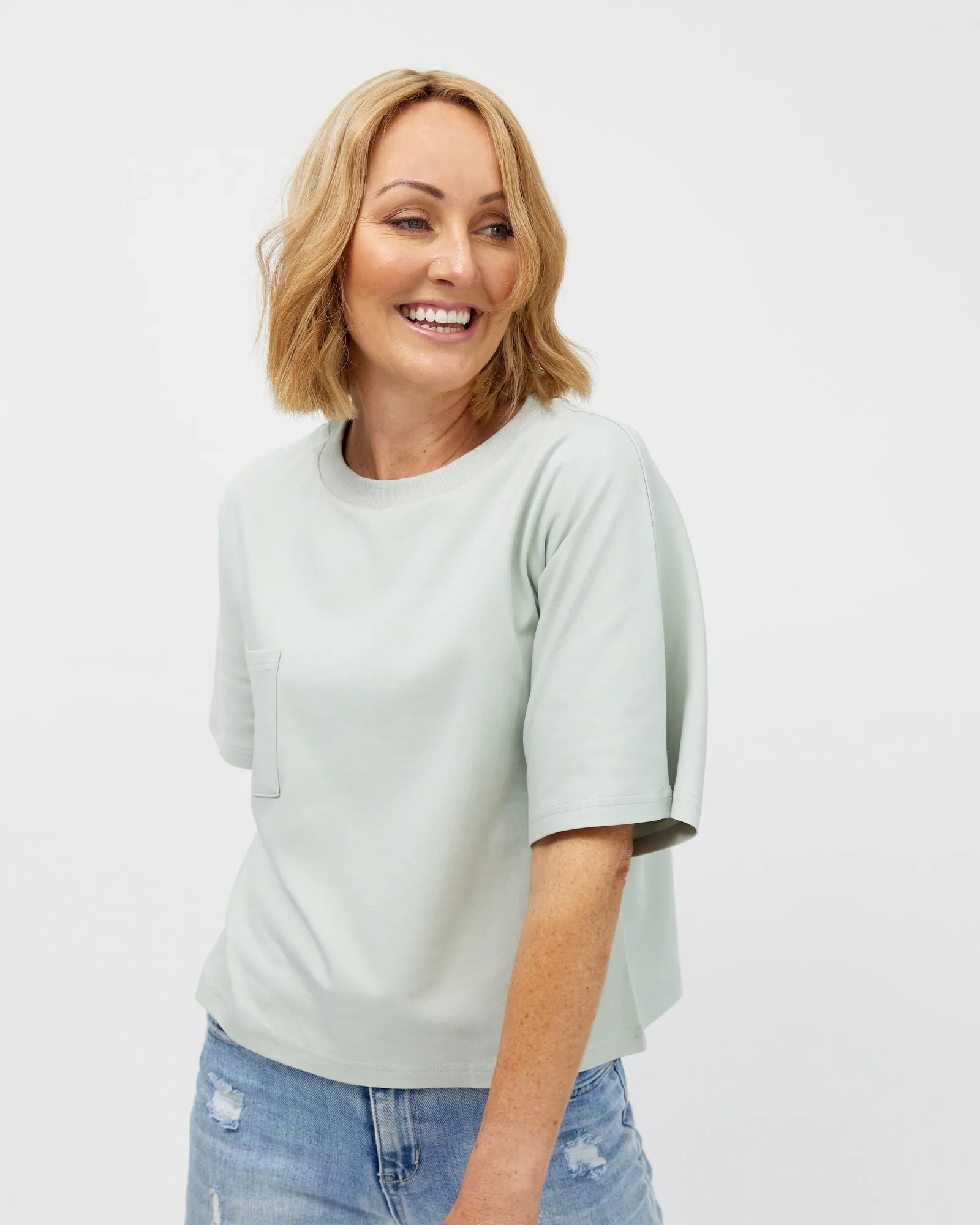 Elm Crop Tee - Eucalyptus