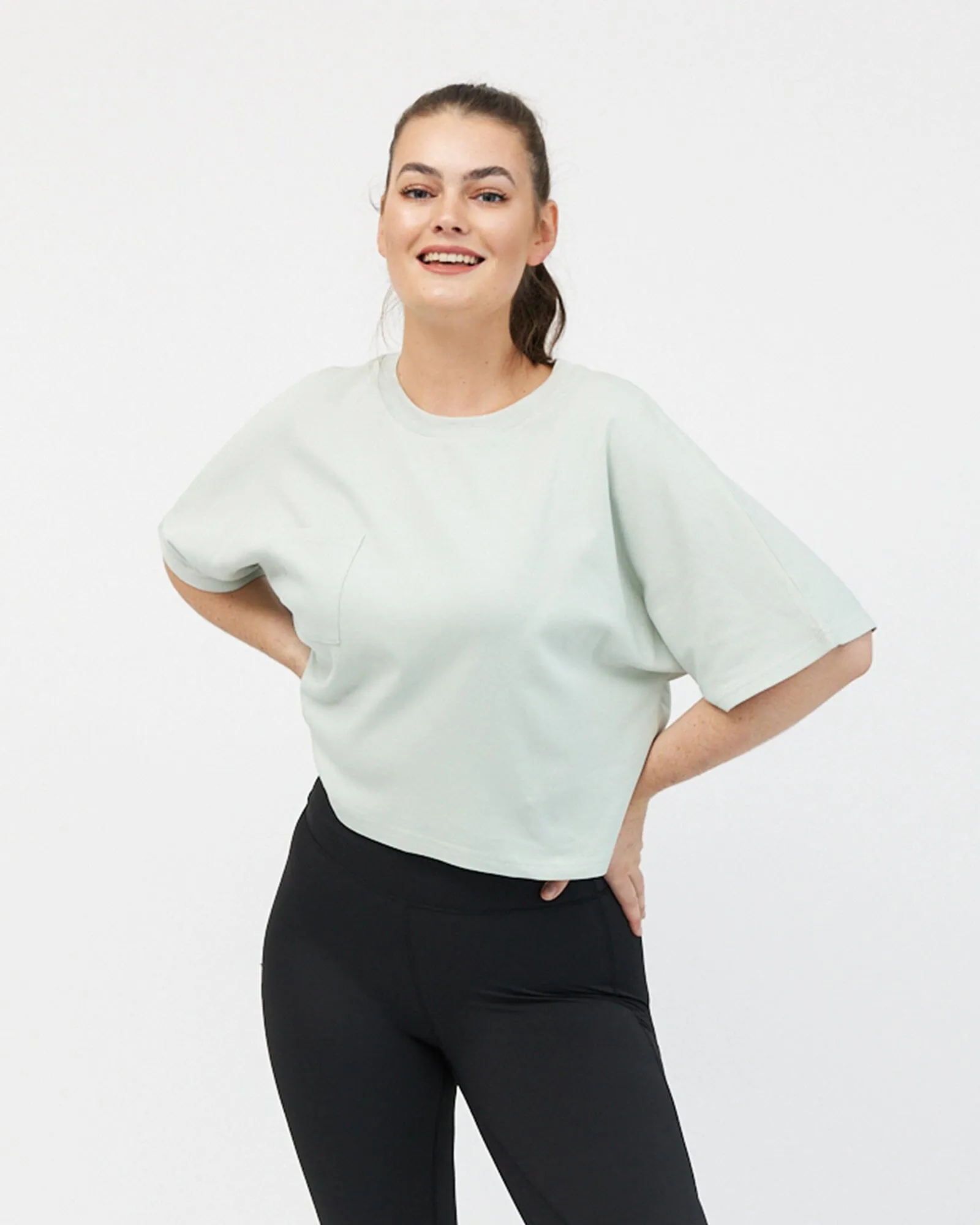 Elm Crop Tee - Eucalyptus