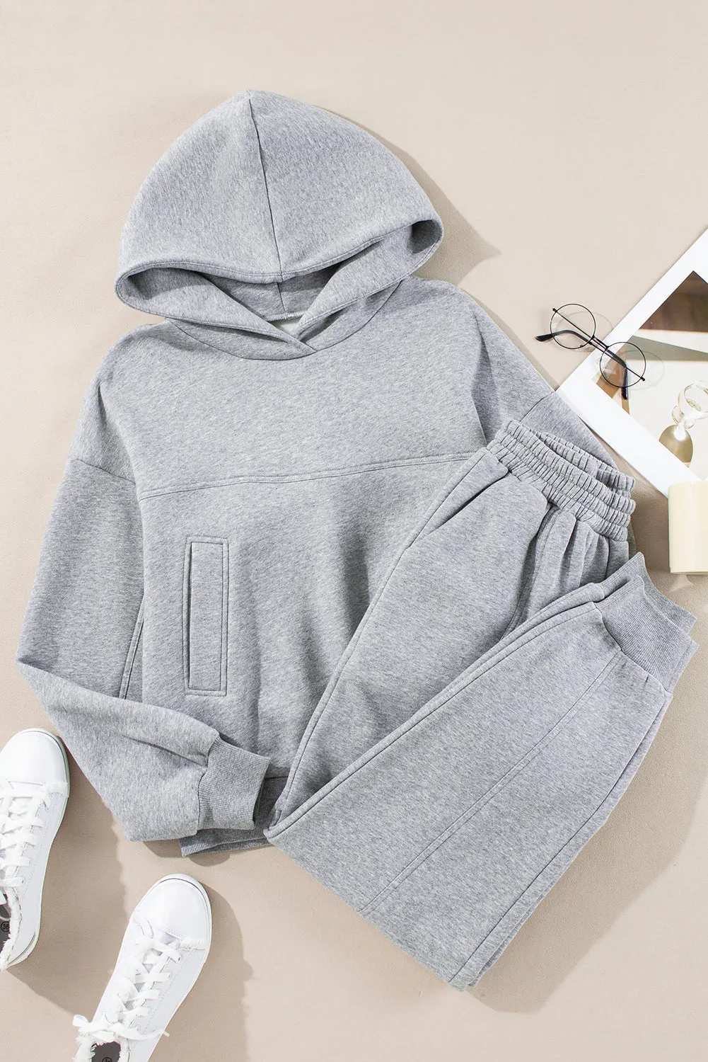 Exposed Seams Hoodie and Joggers Activewear Set