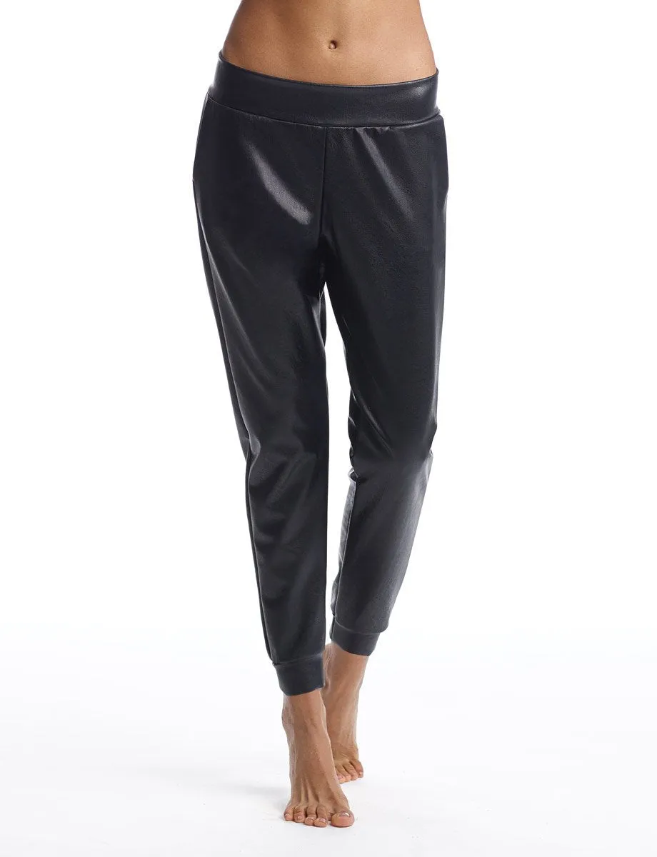 Faux Leather Jogger