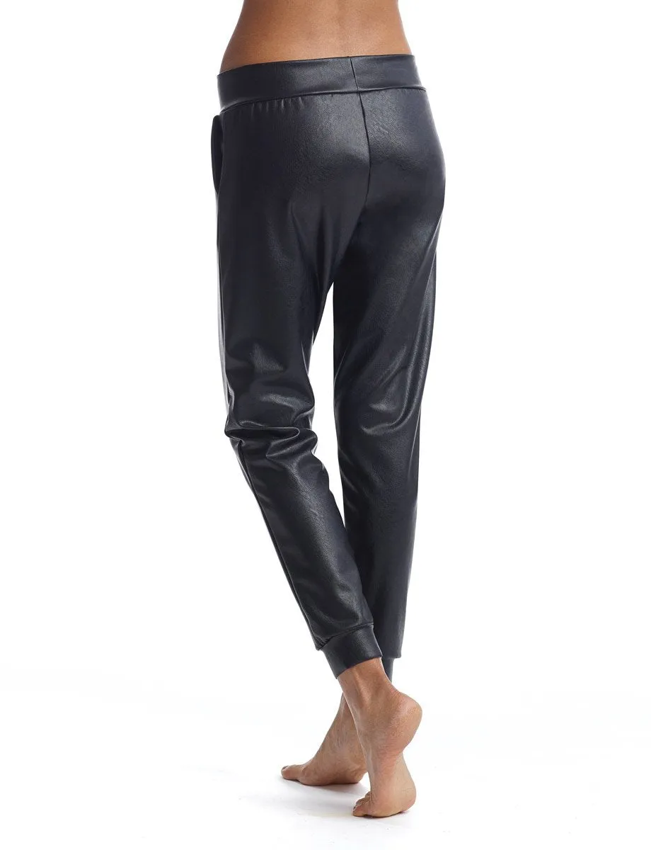 Faux Leather Jogger