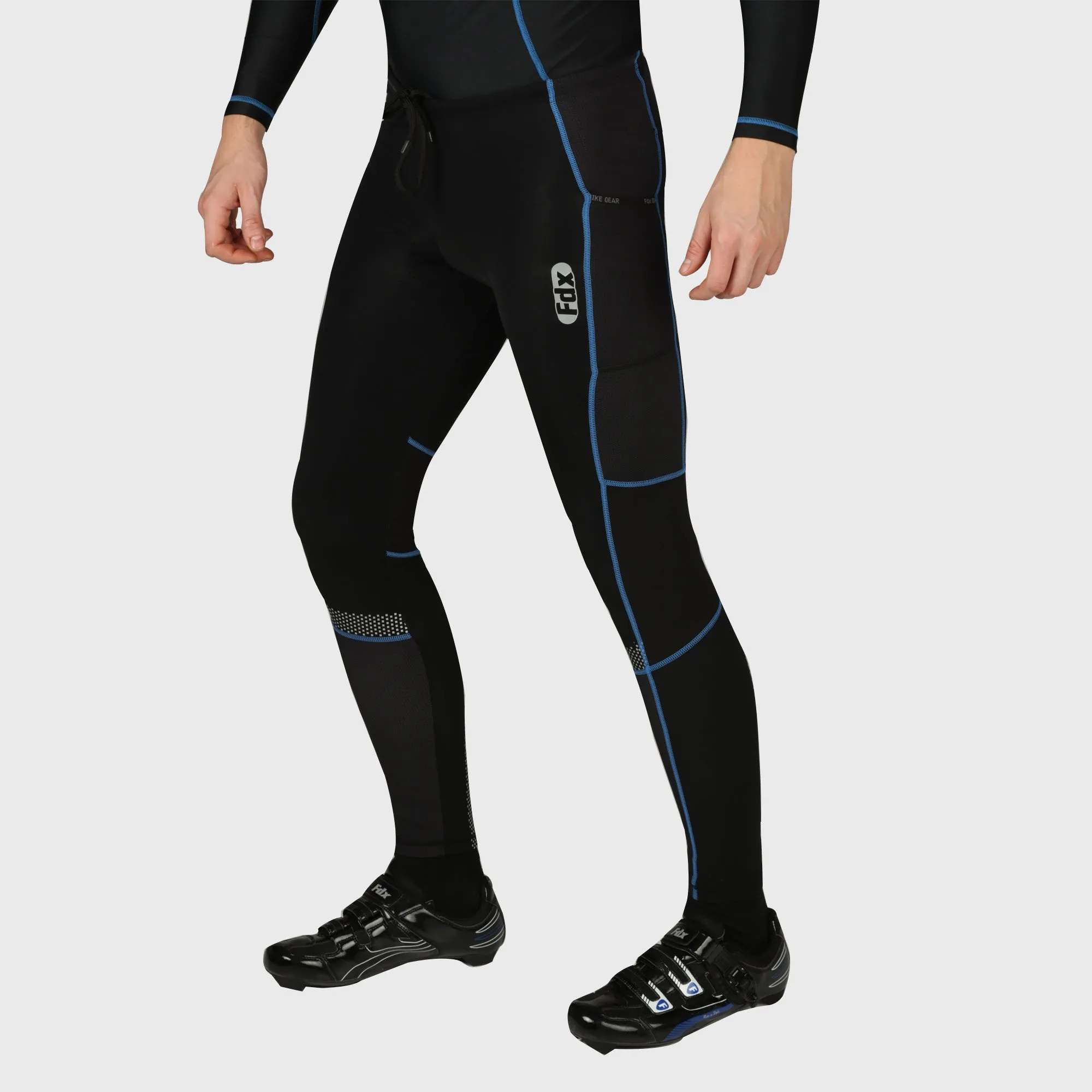 Fdx All Day Men's & Boy's Blue Thermal Padded Cycling Tights