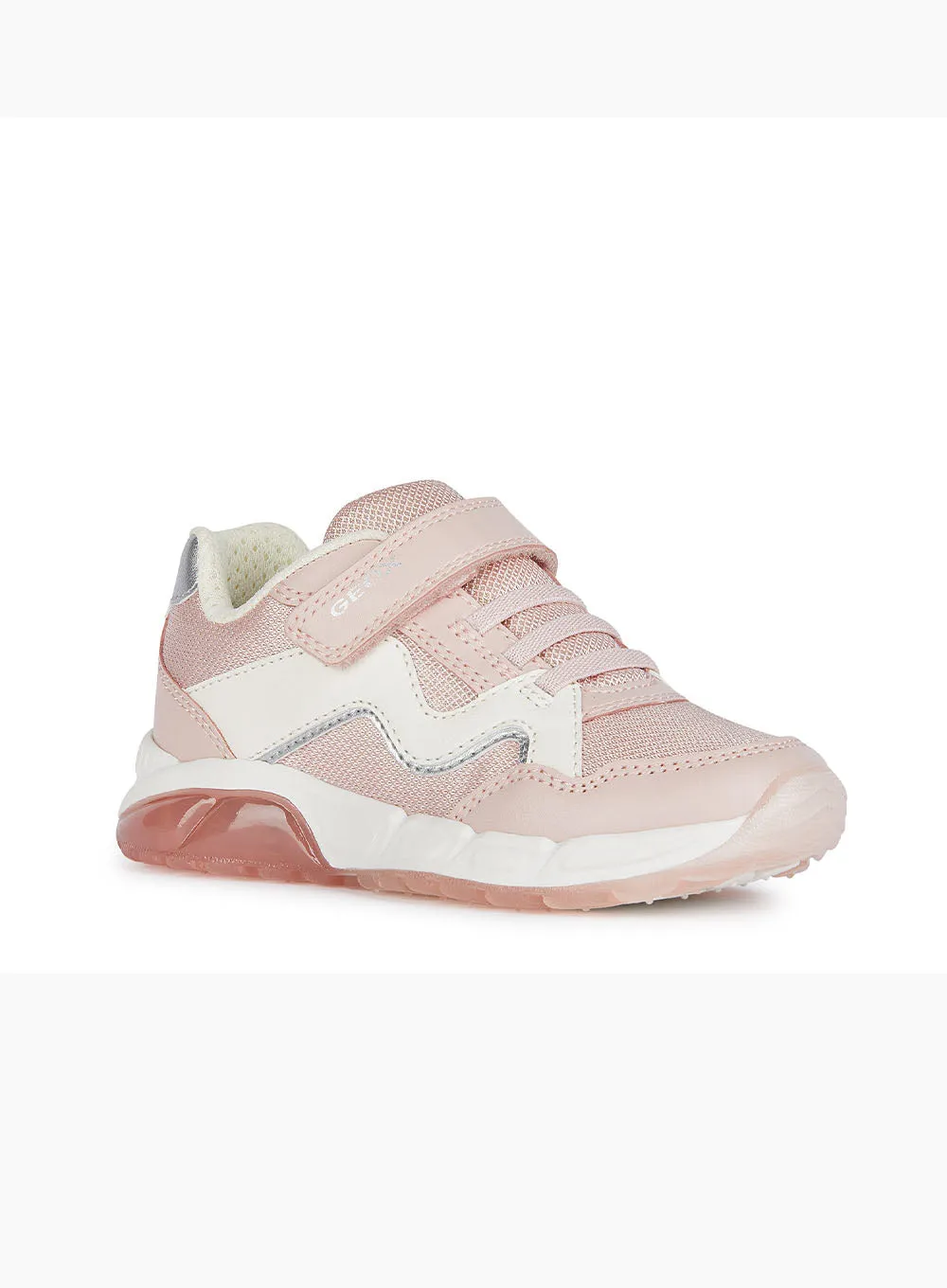 Geox Jr Spaziale Light-Up Trainers in Light Rose