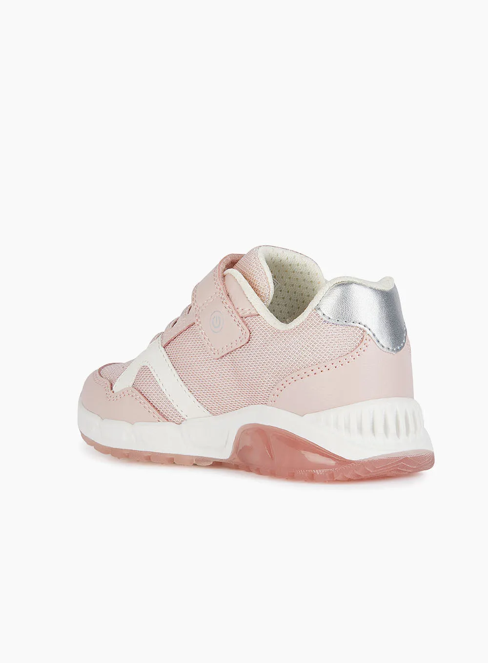 Geox Jr Spaziale Light-Up Trainers in Light Rose