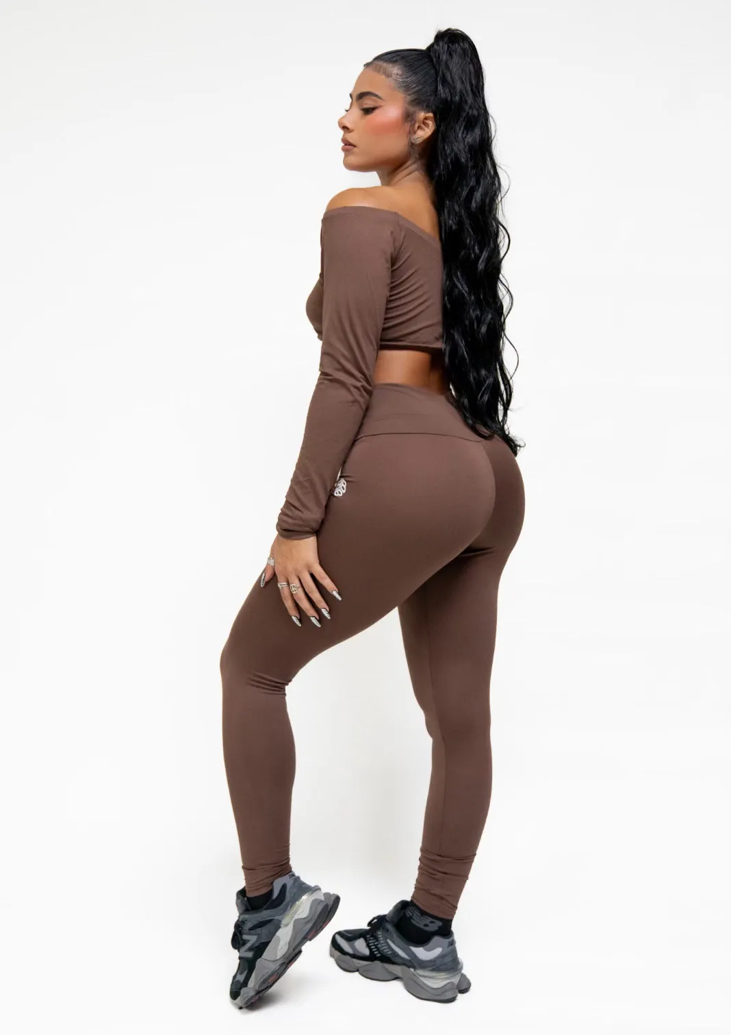 Giu Brown Leggings in 3 Different Shapes! V-Back, Regular Back & Scrunch Back Leggings (Light Supplex)